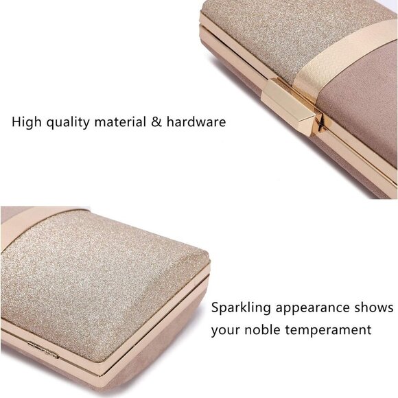 Shining Silver Drill Evening Bags Ladies Wedding Banquet  Sequin Color-Block Clutch Satin Velvet Evening Bag for Women Wedding Prom